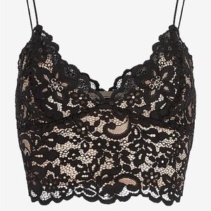 Contrast Allover Lace Cropped Cami express